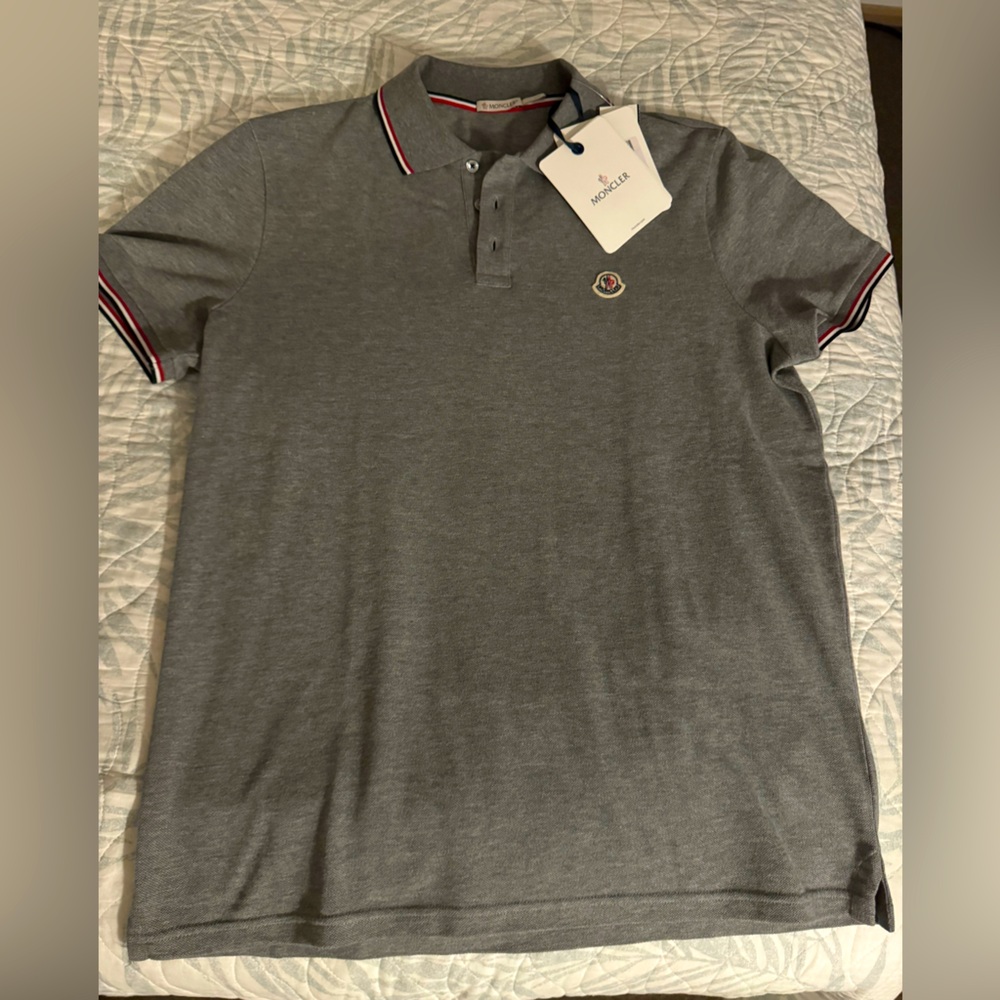 Moncler polo shirt, XL gray